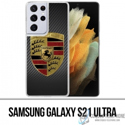 Custodia per Samsung Galaxy S21 Ultra - Logo Porsche in carbonio