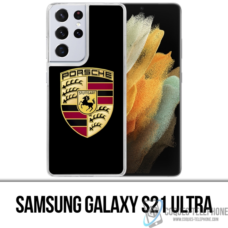 Custodia per Samsung Galaxy S21 Ultra - Logo Porsche nera