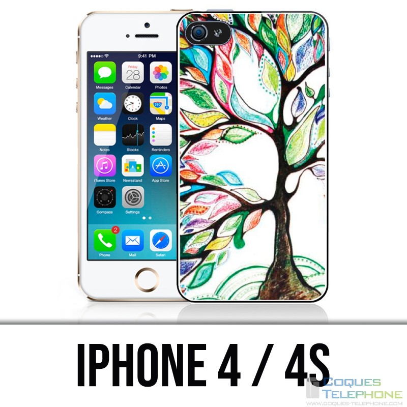 Coque iPhone 4 / 4S - Arbre Multicolore