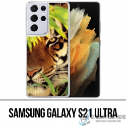 Coque Samsung Galaxy S21 Ultra - Tigre Feuilles