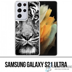 Coque Samsung Galaxy S21 Ultra - Tigre Noir Et Blanc
