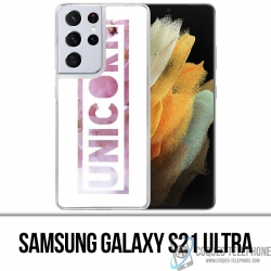 Coque Samsung Galaxy S21 Ultra - Unicorn Fleurs Licorne