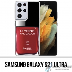 Custodia per Samsung Galaxy S21 Ultra - Vernice rossa Parigi