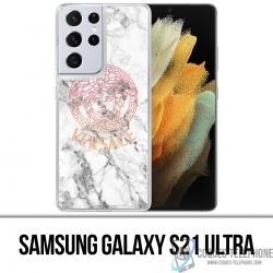 Funda Samsung Galaxy S21 Ultra - Versace White Marble