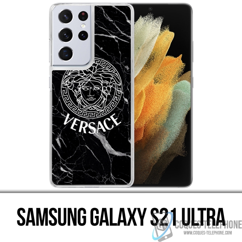 Custodia per Samsung Galaxy S21 Ultra - Versace Black Marble