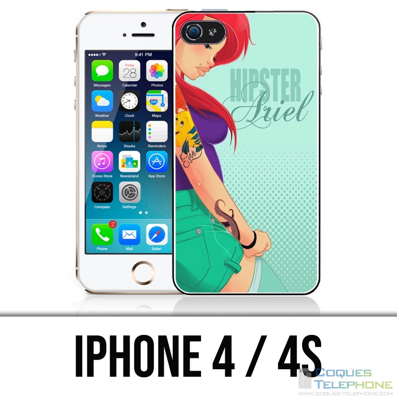 Coque iPhone 4 / 4S - Ariel Sirène Hipster