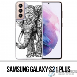 Samsung Galaxy S21 Plus Case - Aztec Elephant Black And White