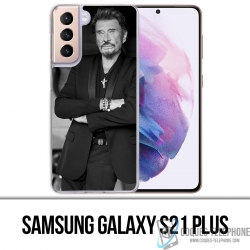 Funda Samsung Galaxy S21 Plus - Johnny Hallyday Negro Blanco