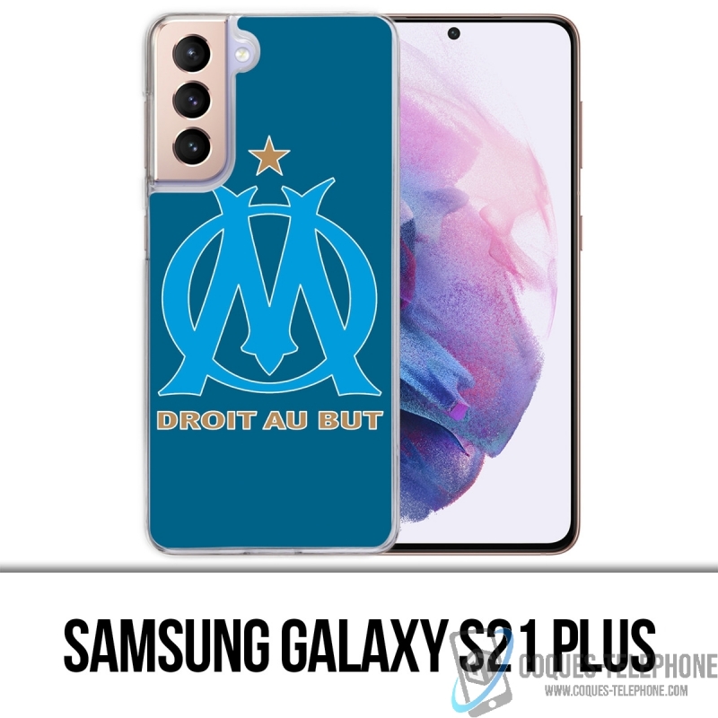 Coque Samsung Galaxy S21 Plus - Logo Om Marseille Big Fond Bleu
