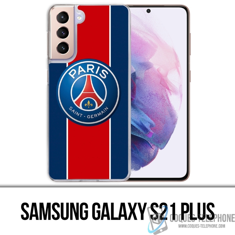Coque Samsung Galaxy S21 Plus - Logo Psg New Bande Rouge