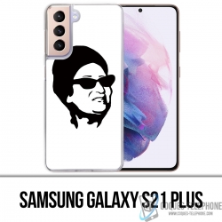 Samsung Galaxy S21 Plus Case - Oum Kalthoum Schwarz Weiß