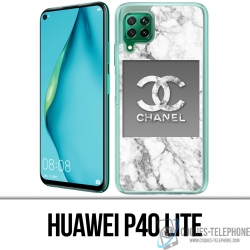 Huawei P40 Lite Case - Chanel White Marble