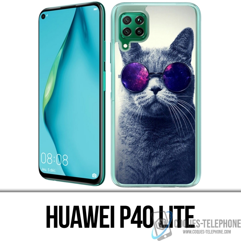 Custodia per Huawei P40 Lite - Occhiali Cat Galaxy