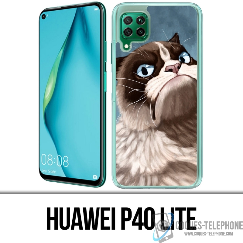 Huawei P40 Lite Case - Mürrische Katze