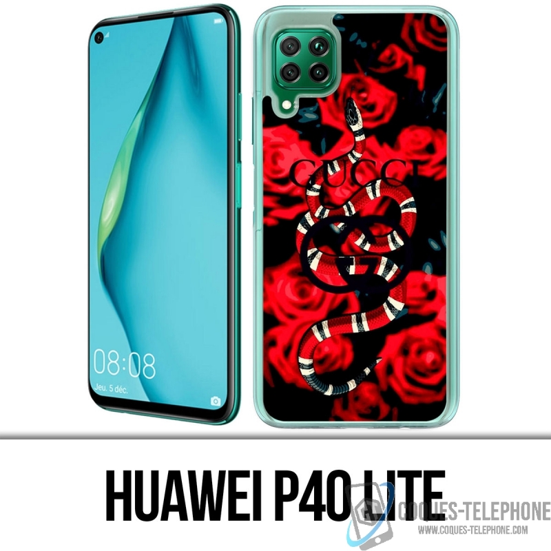 Custodia per Huawei P40 Lite - Gucci Snake Roses