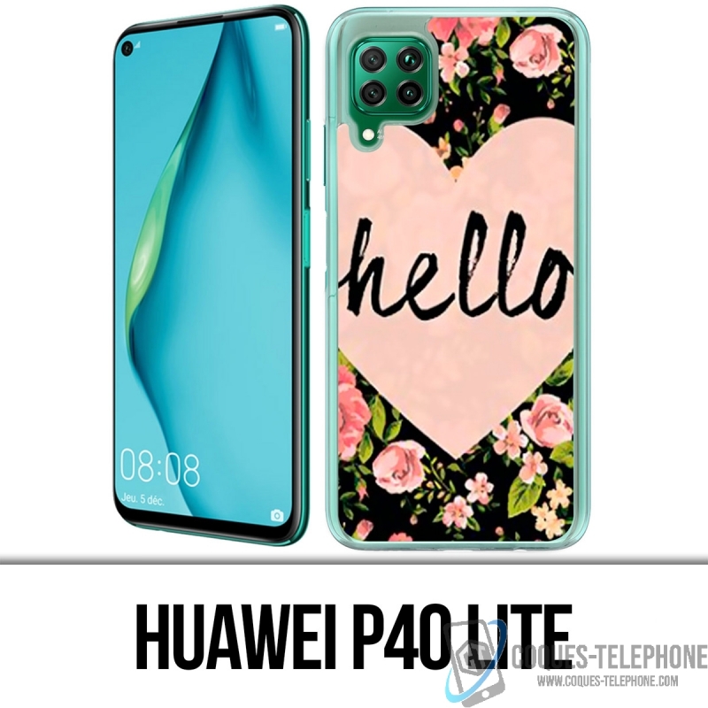 Funda para Huawei P40 Lite - Hola corazón rosa