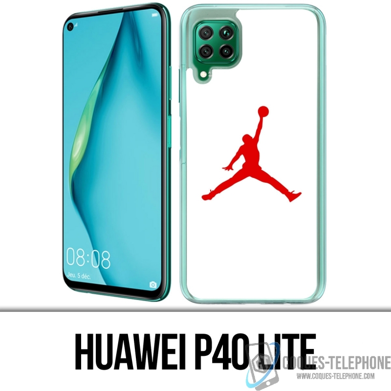 Huawei P40 Lite Case - Jordan Basketball Logo Weiß