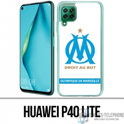 Coque Huawei P40 Lite - Logo Om Marseille Blanc