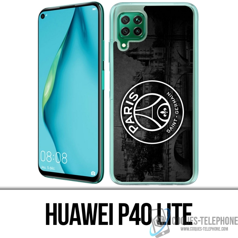 Coque Huawei P40 Lite - Logo Psg Fond Black