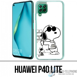 Huawei P40 Lite Case - Snoopy Black White
