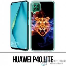 Huawei P40 Lite Case - Flames Tiger