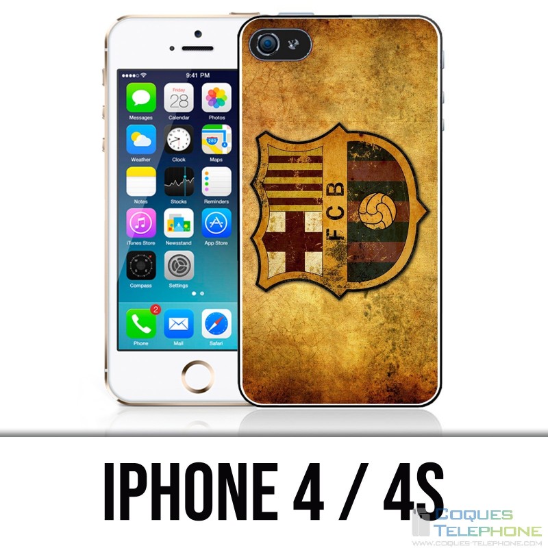 Coque iPhone 4 / 4S - Barcelone Vintage Football