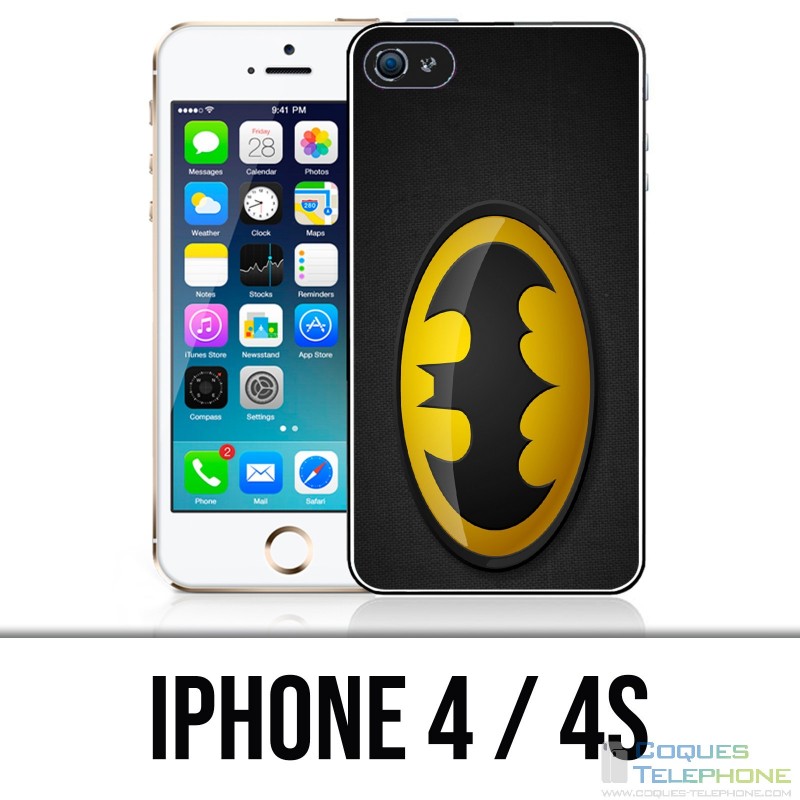 Custodia per iPhone 4 / 4S - Logo Batman classico giallo nero