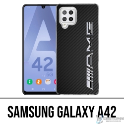 Custodia per Samsung Galaxy A42 - Logo Amg Carbon