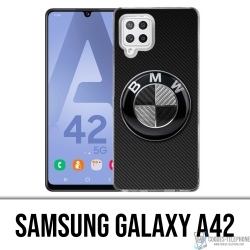 Custodia per Samsung Galaxy A42 - Logo Bmw in carbonio