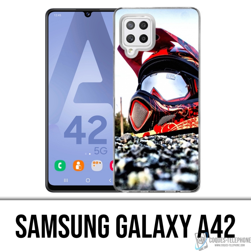Coque Samsung Galaxy A42 - Casque Moto Cross