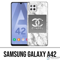 Samsung Galaxy A42 Case - Chanel White Marble
