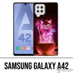 Custodia per Samsung Galaxy A42 - Gatto Tazza Alice nel Paese delle Meraviglie