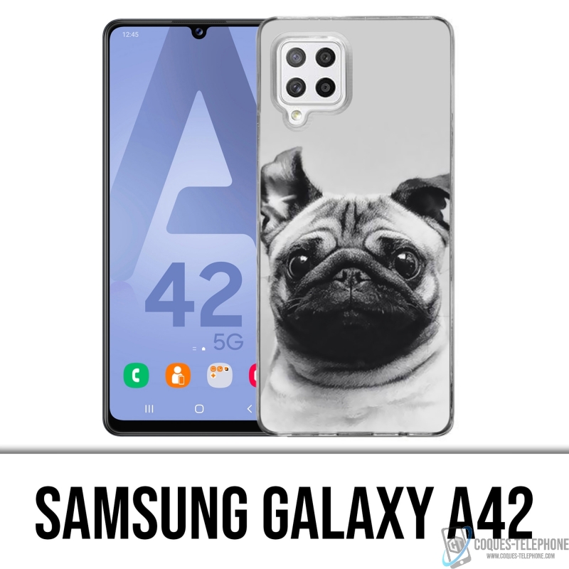 Custodia per Samsung Galaxy A42 - Orecchie da Pug Dog