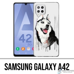 Funda Samsung Galaxy A42 - Perro Husky Splash