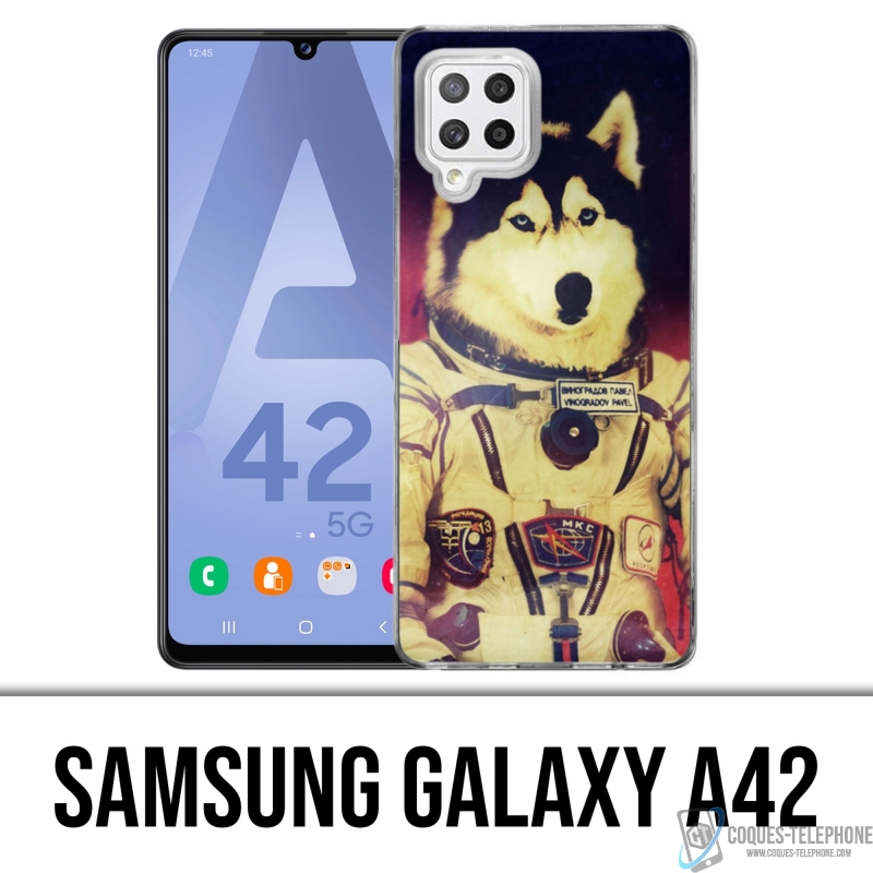 Coque Samsung Galaxy A42 - Chien Jusky Astronaute