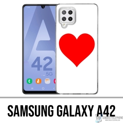 Coque Samsung Galaxy A42 - Coeur Rouge