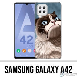 Samsung Galaxy A42 Case - Mürrische Katze