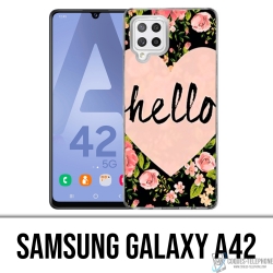Coque Samsung Galaxy A42 - Hello Coeur Rose