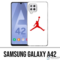 Coque Samsung Galaxy A42 - Jordan Basketball Logo Blanc