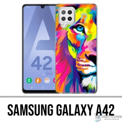 Custodia per Samsung Galaxy A42 - Leone multicolore