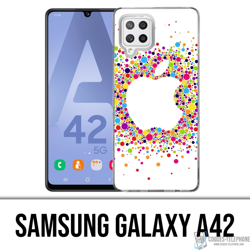 Custodia per Samsung Galaxy A42 - Logo Apple multicolore