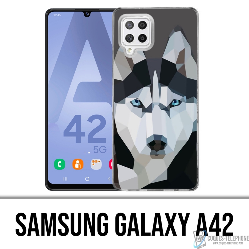 Coque Samsung Galaxy A42 - Loup Husky Origami