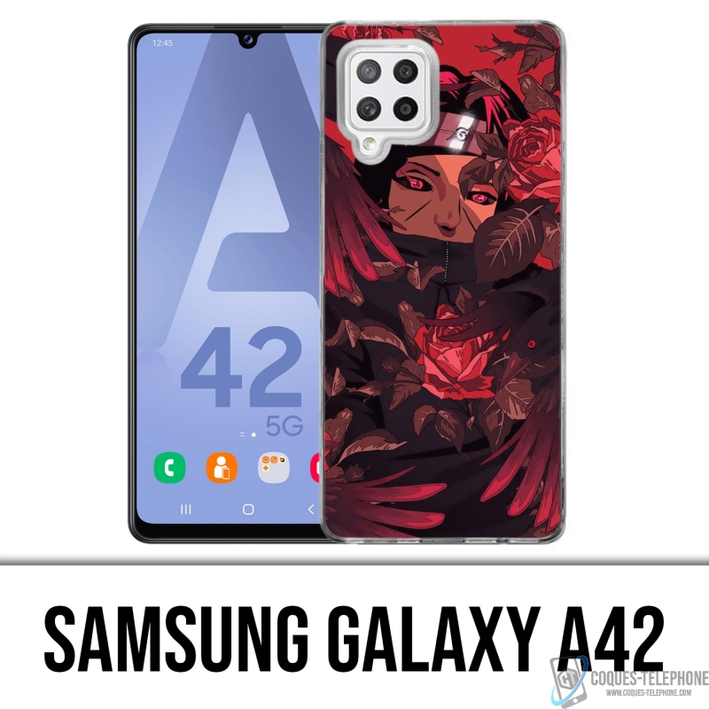 Custodia per Samsung Galaxy A42 - Naruto Itachi Roses