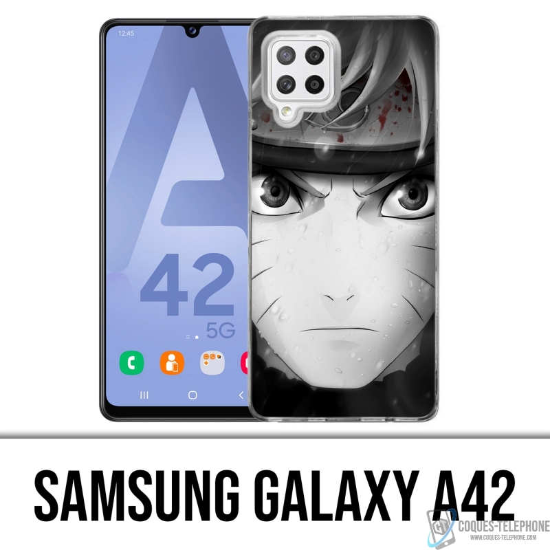 Custodia per Samsung Galaxy A42 - Naruto in bianco e nero