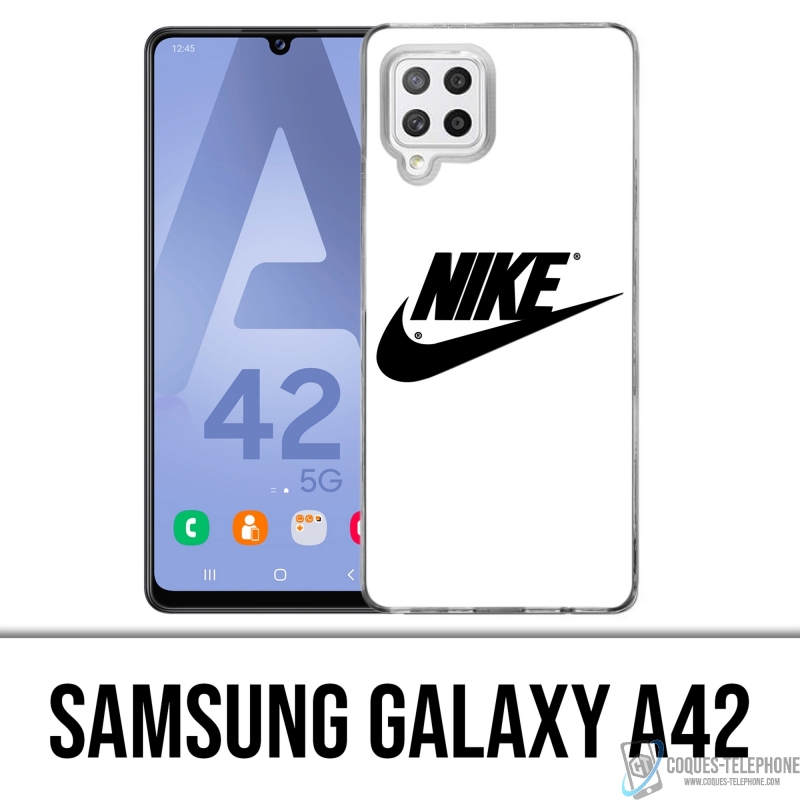 Custodia per Samsung Galaxy A42 - Logo Nike bianco