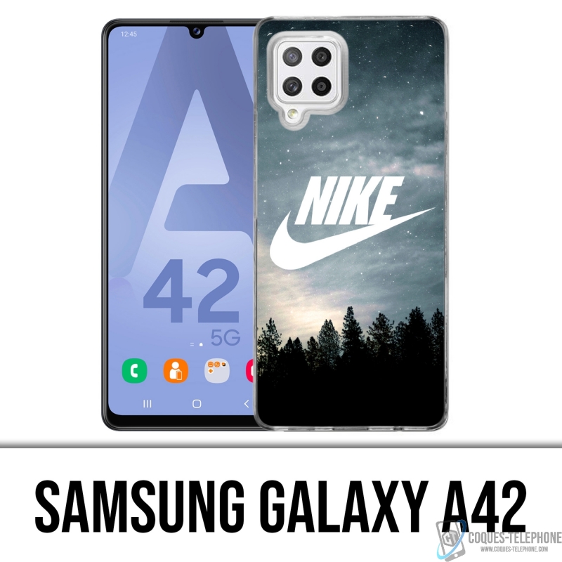 Beeldhouwwerk vloeistof Zeggen Case for Samsung Galaxy A42 5G - Nike Logo Wood