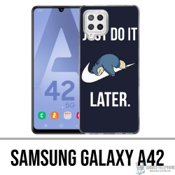 Custodia per Samsung Galaxy A42 - Pokémon Snorlax Basta farlo più tardi