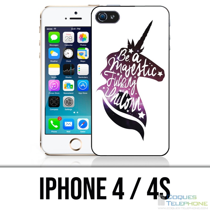 Coque iPhone 4 / 4S - Be A Majestic Unicorn