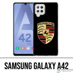 Custodia per Samsung Galaxy A42 - Logo Porsche nera