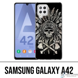 Custodia per Samsung Galaxy A42 - Piume di testa di teschio
